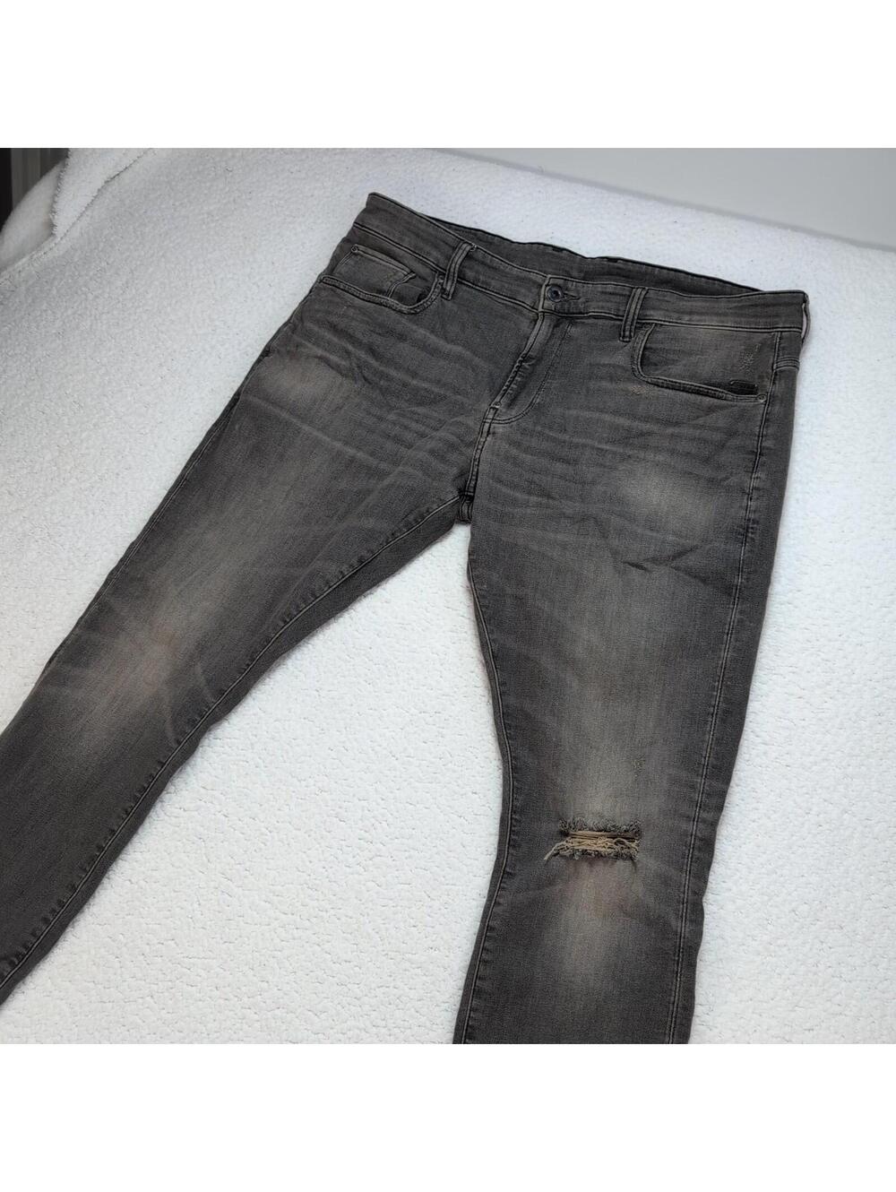 G‑Star RAW Revend Jeans Men’s 38x32 Skinny Gray Distressed